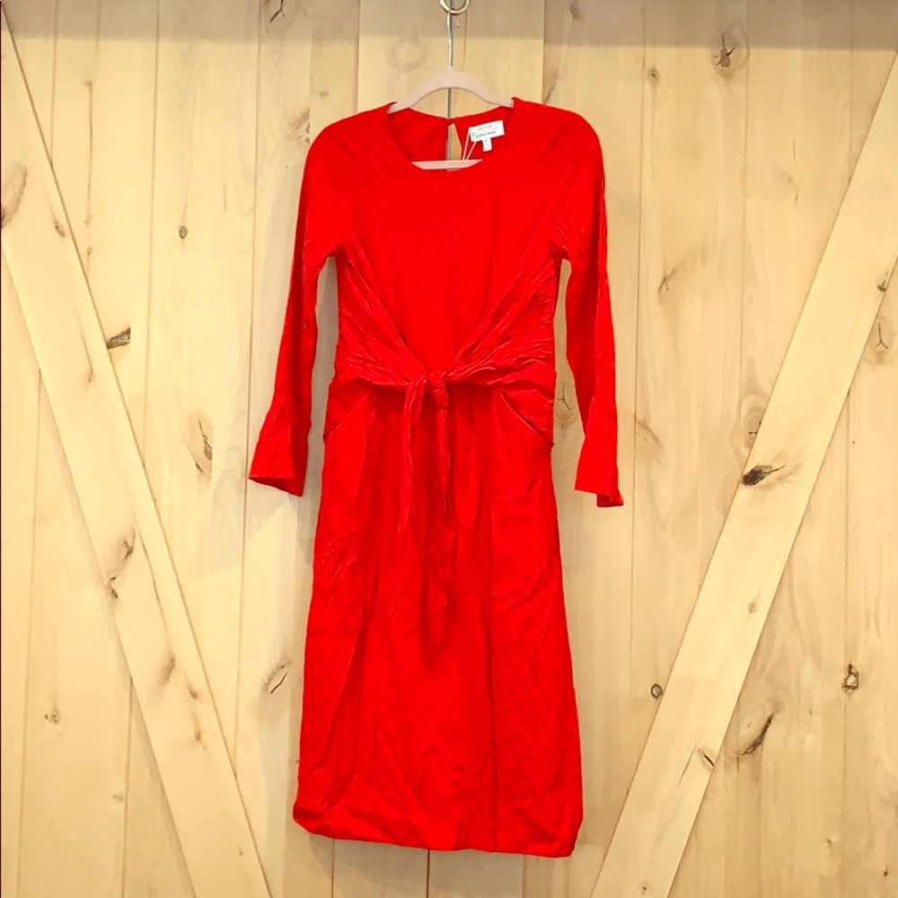 Red Tie Waist Dress
